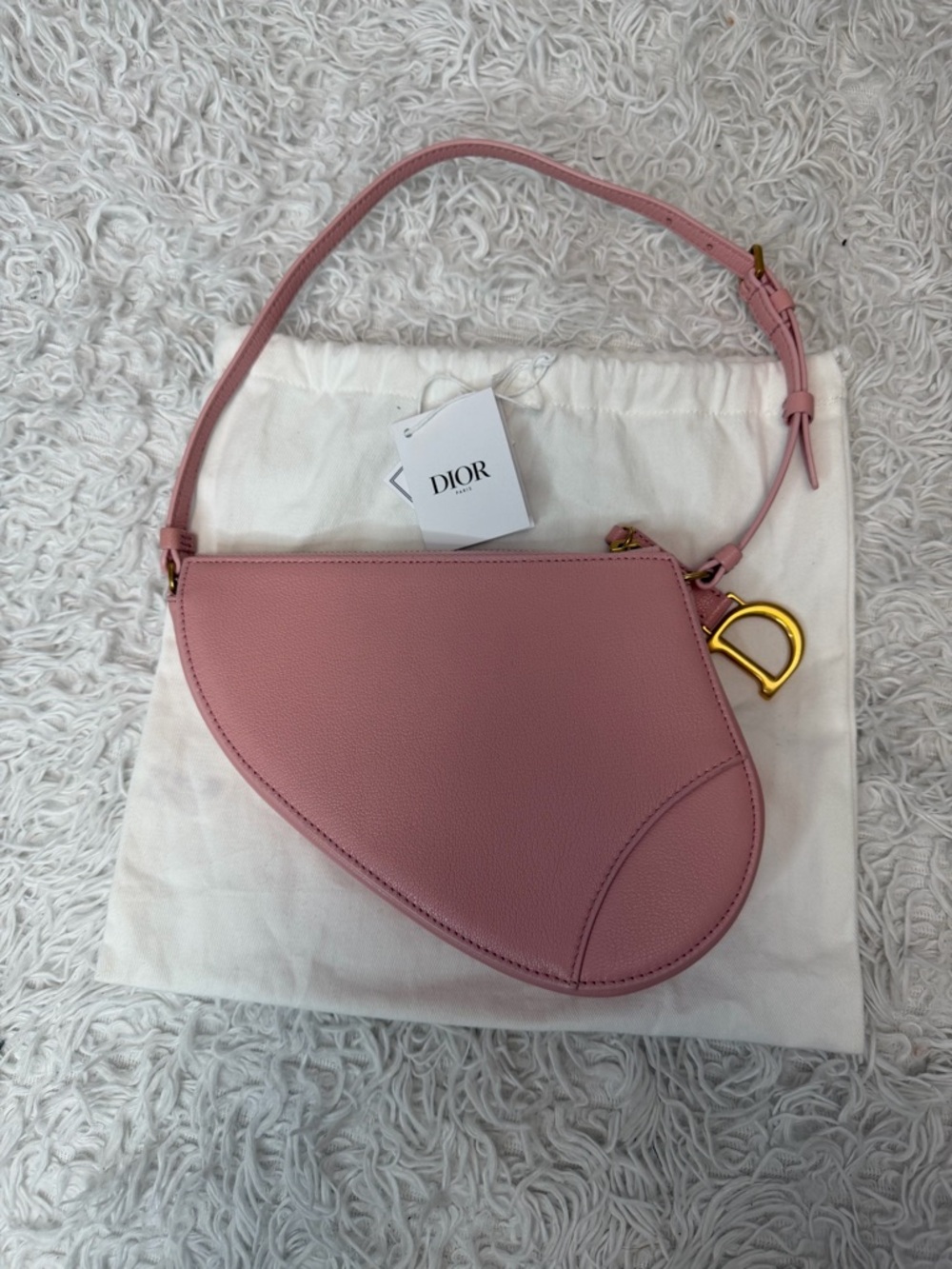CHRISTIAN DIOR Goatskin Saddle Rodeo Pouch in Pink - Picture 4 of 12